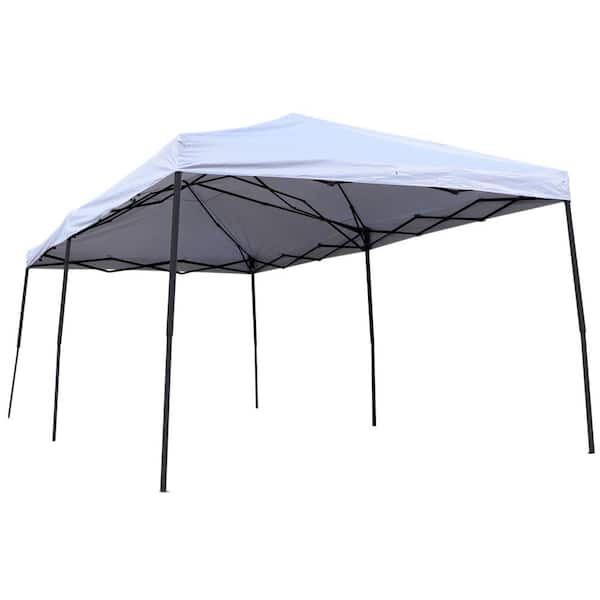 Outsunny 10 ft. x 20 ft. Cream White Easy Pop Up Canopy Party Tent 