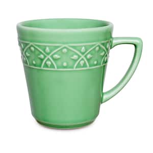 Mendi 12.17 oz. Green Earthenware Mugs (Set of 12)
