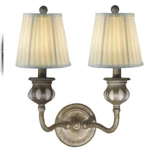 Evita 15 in. Antique Golden Silver Wall Sconce