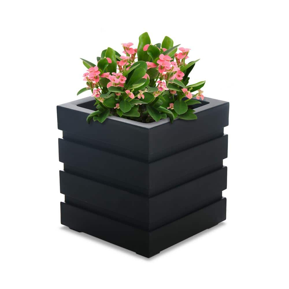 Mayne Freeport 18 in. Square Self-Watering Black Polyethylene Planter  5860-B - The Home Depot