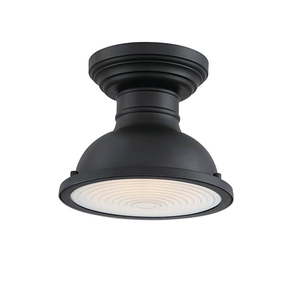 Orson Black Glass LED Vintage-Style Outdoor Flush Mount