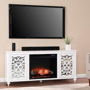 Morine 23 in. Touch Panel Electric Fireplace in White