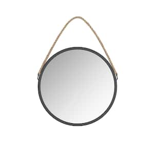Bolan 23.625 in. W x 23.625 in. H Medium Round Metal Framed Wall Bathroom Vanity Mirror in Black matte