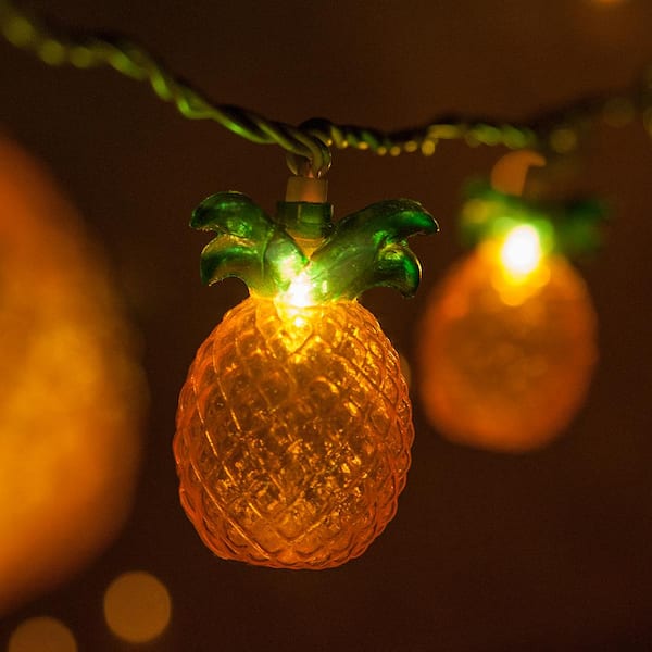 Wintergreen Lighting 9 ft. 10-Light Pineapple String Light Set
