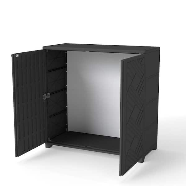 Decksplore Black Outdoor Storage Locker 34.3 in. x 15.1 in. x 33.5