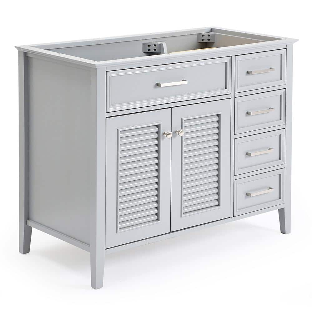 Kensington 42 in. W x 21.5 in. D x 34.5 in. H Freestanding Bath Vanity Cabinet Only in Grey -  ARIEL, D043S-L-BC-GRY