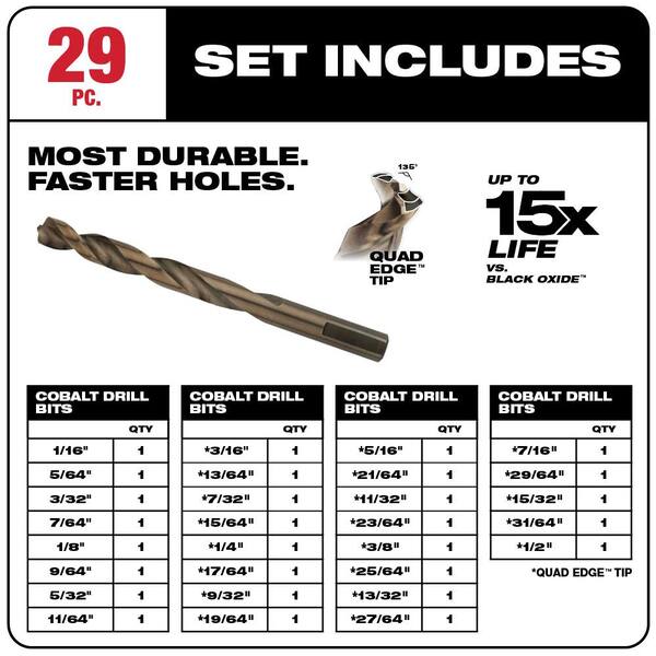 Milwaukee Cobalt Red Helix Drill Bit 