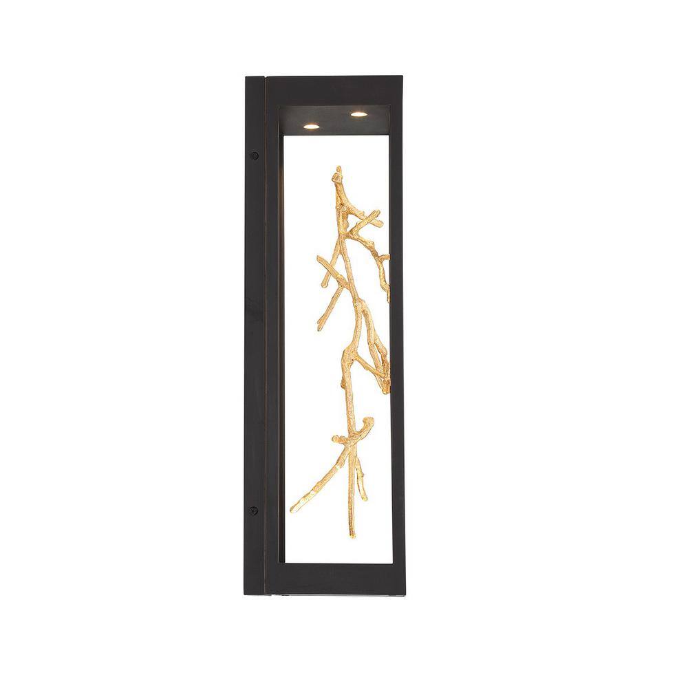 Black and Gold 20" LED Wall Sconce with Branch Design