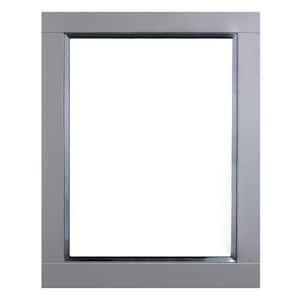 Aberdeen 24 in. W x 30 in. H Framed Rectangular Bathroom Vanity Mirror in Grey