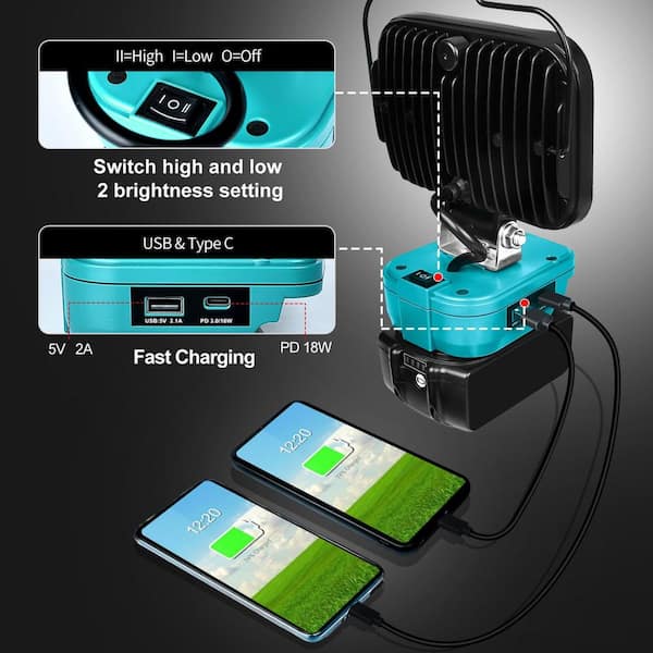 BeamBox 80-Watt LED Work Light 18-Volt 8000 Lumen Portable
