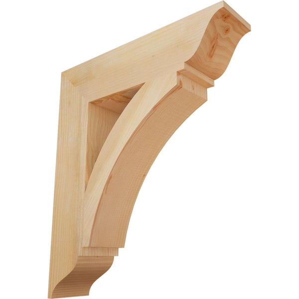 Ekena Millwork 6 in. x 30 in. x 26 in. Douglas Fir Thorton Traditional Rough Sawn Bracket