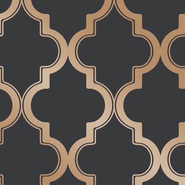 Tempaper Marrakesh Midnight & Gold Peel and Stick Wallpaper Sample