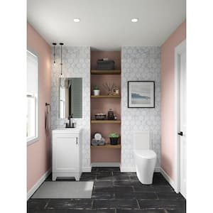 Brindle 18.5 in. W x 16.25 in. D x 33.8 in. H Single Sink Bath Vanity in White with White Cultured Marble Top