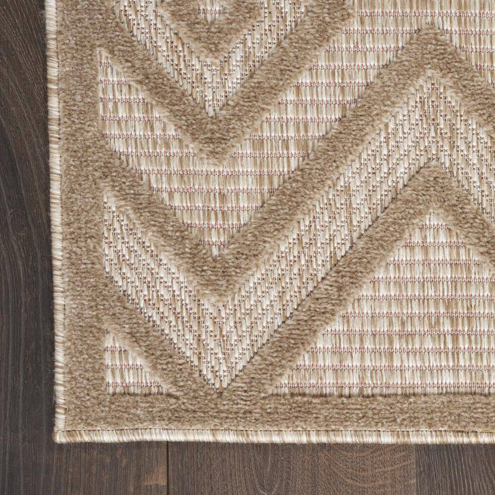Natural Beige Diamond Flatweave 8' x 10' Indoor Outdoor Rug