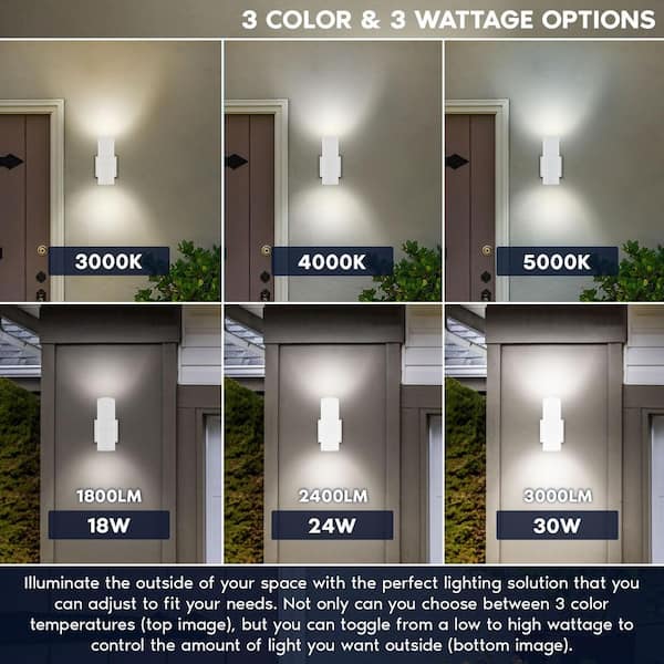 LUXRITE 12 in. White Dusk to Dawn LED Outdoor Hardwired Wall