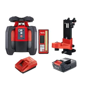 PR-30-HVSG A12, 33 ft. Self Rotating Green Laser Level with Battery Pack, Mount and Target Plate