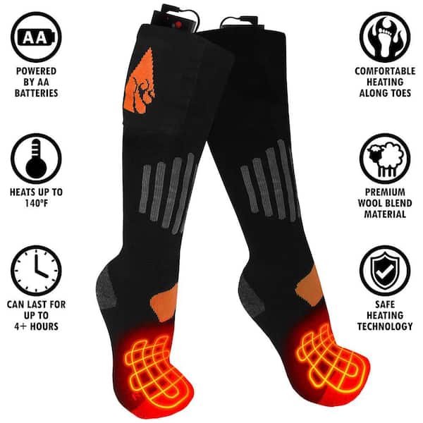 ACTIONHEAT Unisex XX-Large Black Wool AA Heated Socks - image 4