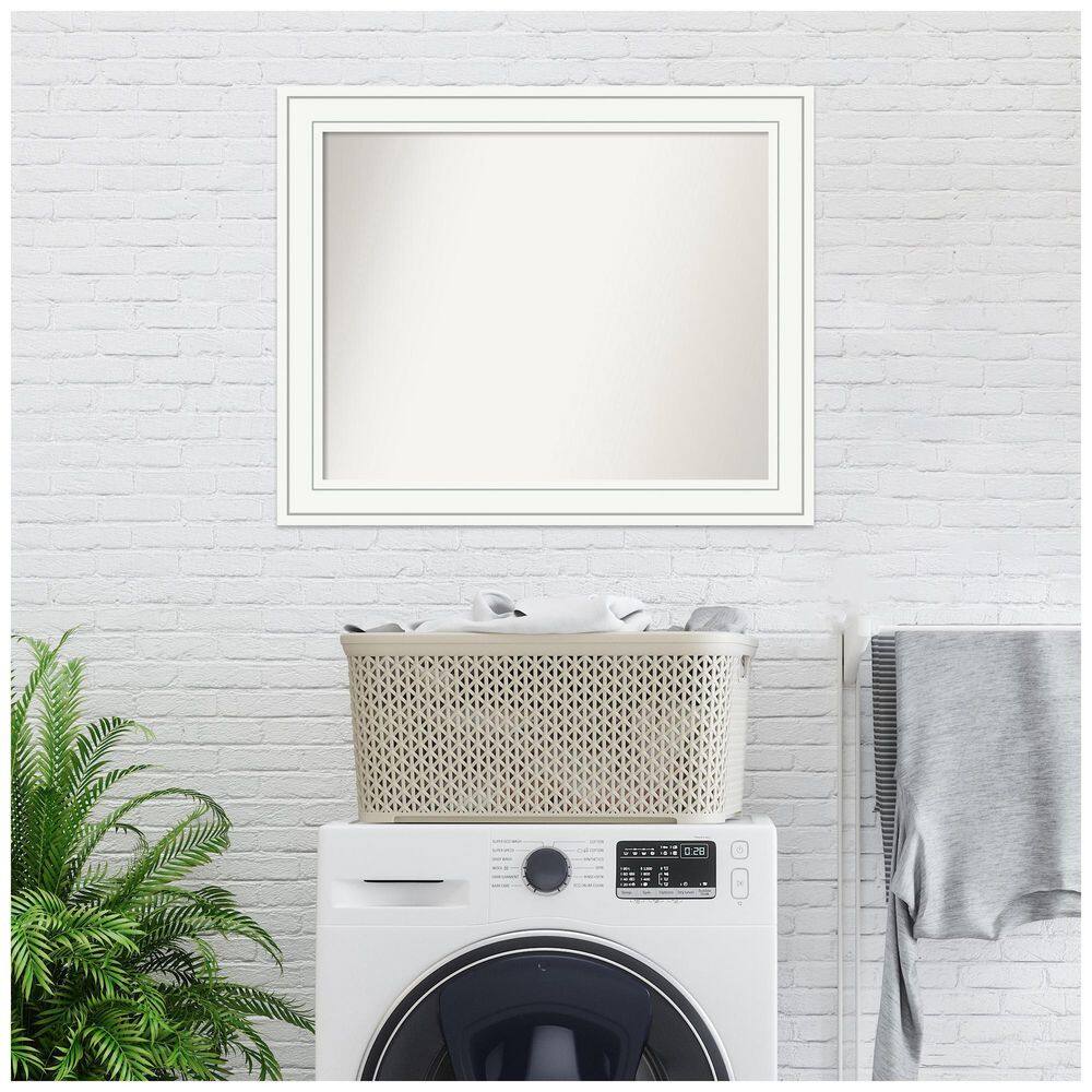 Craftsman White Wood Rectangular Bathroom Wall Mirror