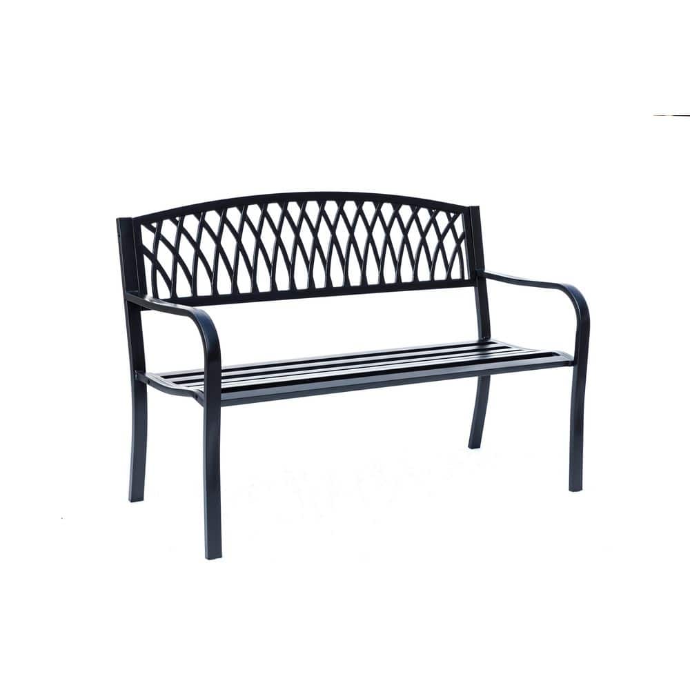 Classic Black - Steel and Cast Iron Garden Bench for Outdoor Serenity price history on PriceWatchPro