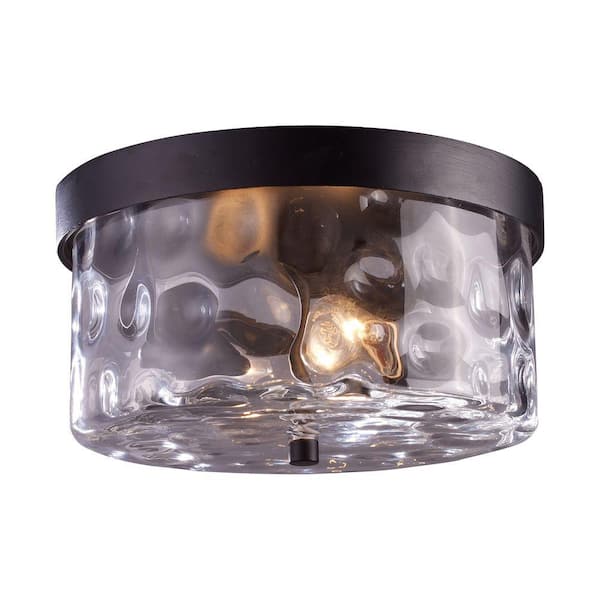 Titan Lighting Grand Aisle 2-Light Hazelnut Bronze Outdoor Flushmount