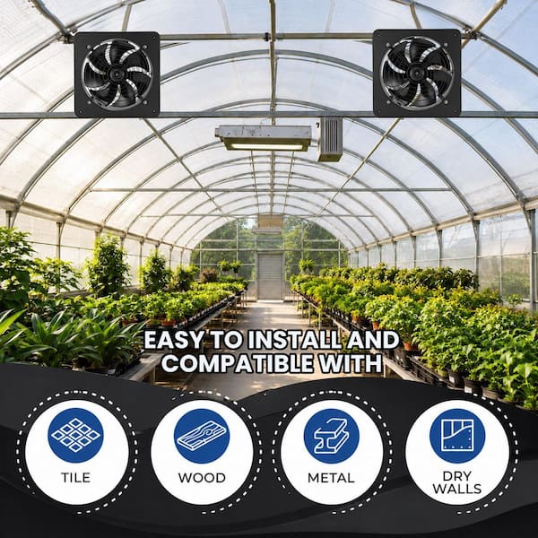 1200 CFM 35-Watt Solar Powered Wall Mount Gable Roof Vent Exhaust Fan, Auto On/Off Thermostat, Weather Resistant
