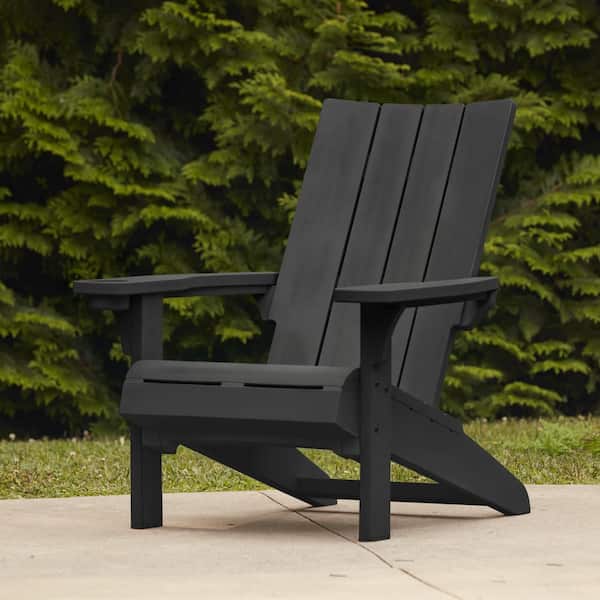 Keter Modern Black Resin Adirondack Chair 260697 - The Home Depot