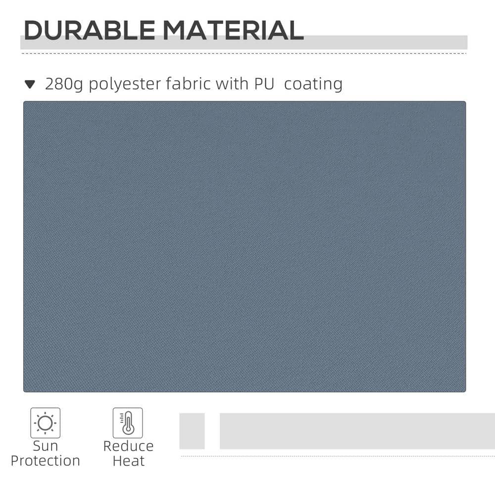 Charcoal Gray 12' x 10' Retractable Patio Awning with Aluminum Frame