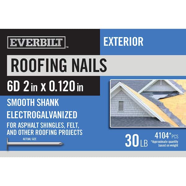 Duchesne Large-Head Roofing Nails - 6D x 2-in L - Electro-Galvanized Steel  - 300 Per Pack 26811366 | RONA