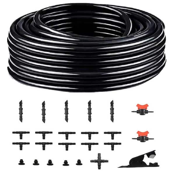 Oyezvary 1/4  in. Polyethylene Drip Irrigation Pipe Kit for Micro-Spraying, Emitter Connecting DIY Garden Water-Saving System