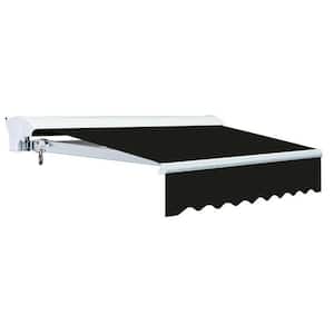 8 ft. Luxury L Series Semi-Cassette Manual Retractable Patio Awning in Black (6 ft. Projection)