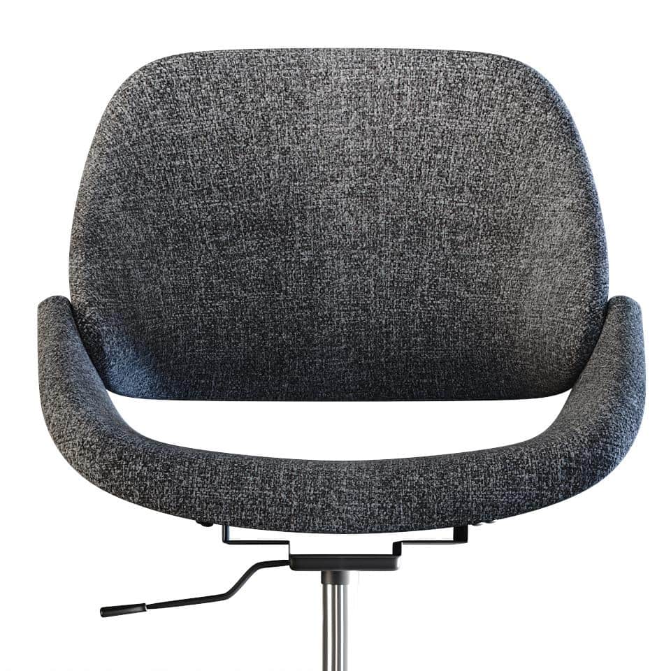Gray Fabric Swivel Executive Office Chair with Chrome Base