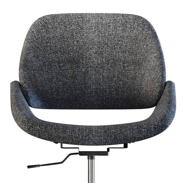 Allwex KL Dark Grey Suede Fabric Swivel Office Chair with Arms KL200 - The  Home Depot