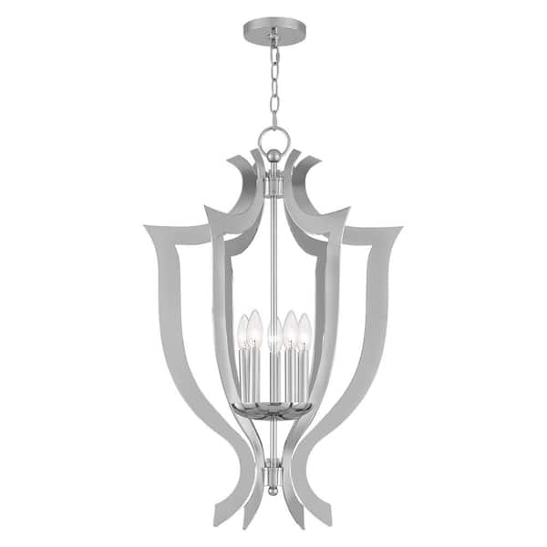 AVIANCE LIGHTING Westview 5-Light Polished Chrome Lantern Chandelier