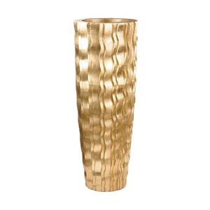 Wave 47 in. Fiberglass Decorative Vase in Gold