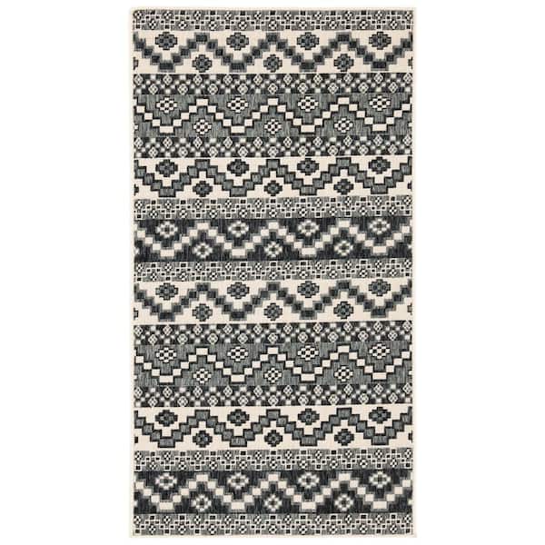 Veranda Beige/Gray 3 ft. x 5 ft. Aztec Tribal Indoor/Outdoor Area Rug