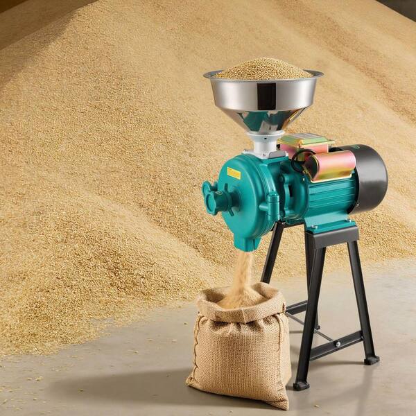 Electric Grain Mill Grinder 1500W Cast Iron Pulverizer 110 lb. /H Commercial Kitchen Tools for Grains and Coffee