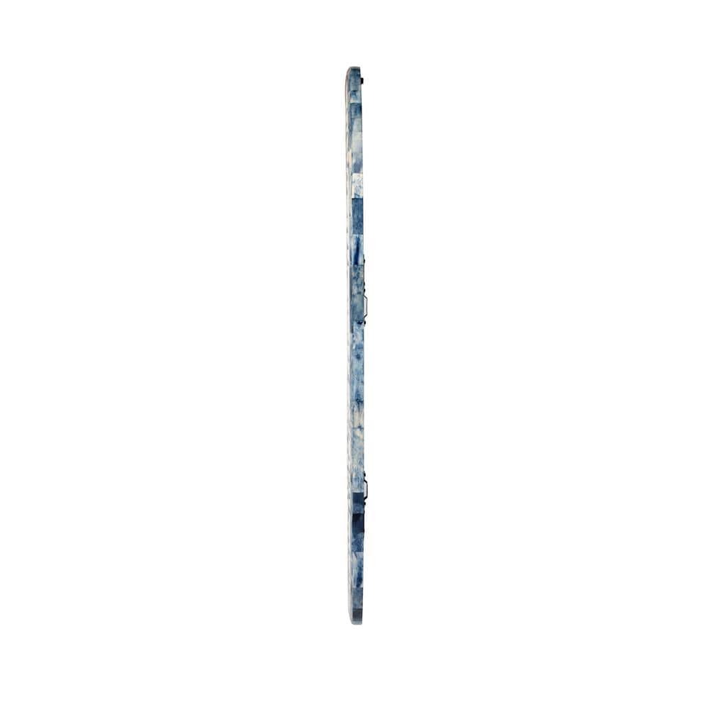 Trubadur Oval Blue and White Bone Inlay Vanity Mirror