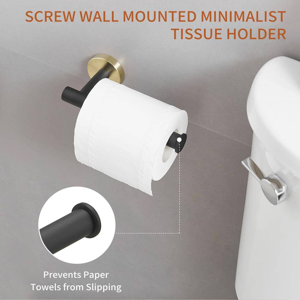 24-Inch Black and Gold Stainless Steel Bathroom Hardware Set