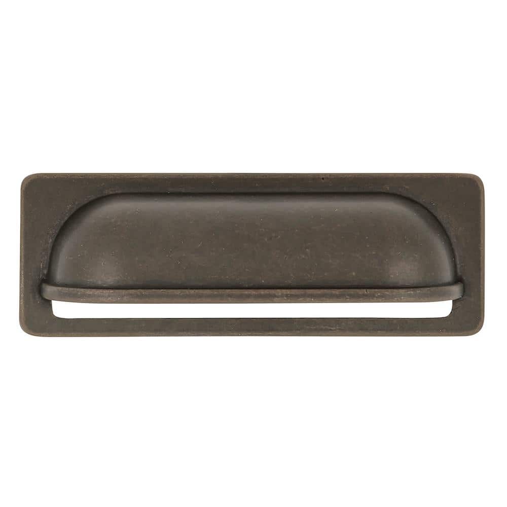 Windover Antique Bronze Cup Cabinet Pull with Mounting Hardware