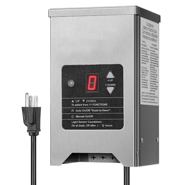 150W Low Voltage Landscape Transformer Photocell Sensor Waterproof Stainless Steel for LED Outdoor Lights