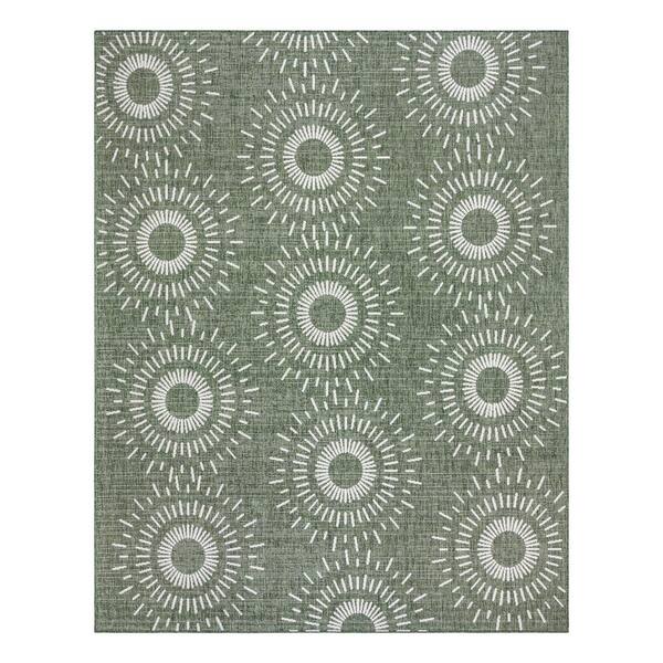 Gertmenian & Sons Paseo Tiaret Green 9 ft. x 13 ft. Geometric Indoor ...