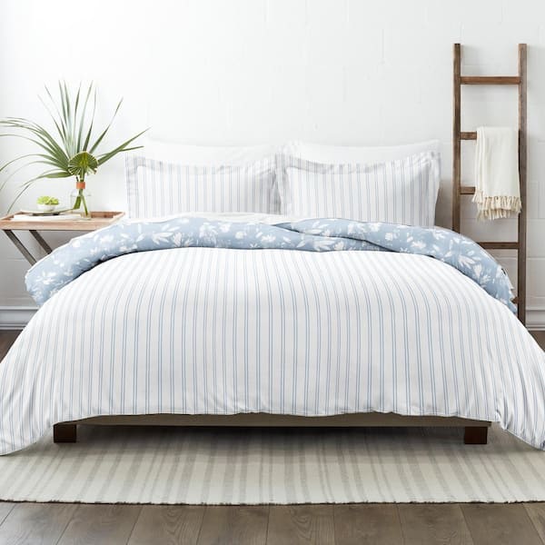 Becky Cameron Premium Ultra Soft Light Blue Country Home Pattern Reversible King Microfiber 3 Piece Duvet Cover Set Ieh Dpp Coh Lblue The Depot Becky Cameron Premium Ultra Soft Light, Light Blue Duvet Cover King