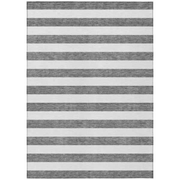 Chantille ACN528 Charcoal 8 ft. x 10 ft. Machine Washable Indoor/Outdoor Geometric Area Rug