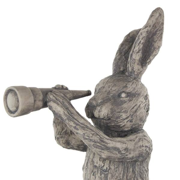 Litton Lane Gray 8 in. x 22 in. Rabbit Textured Polystone