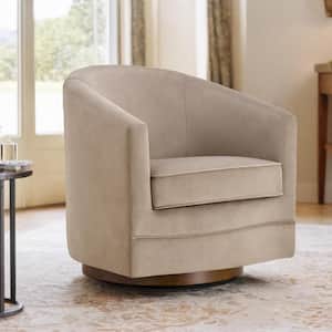 Godfrey Crockery Fabric Swivel Arm Chair Modern Accent Chair with Removable Cushion for Living Room and Bed Room