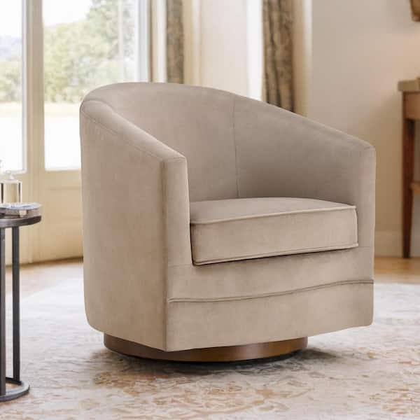 Spruce & Spring Godfrey Crockery Fabric Swivel Arm Chair Modern Accent Chair with Removable Cushion for Living Room and Bed Room