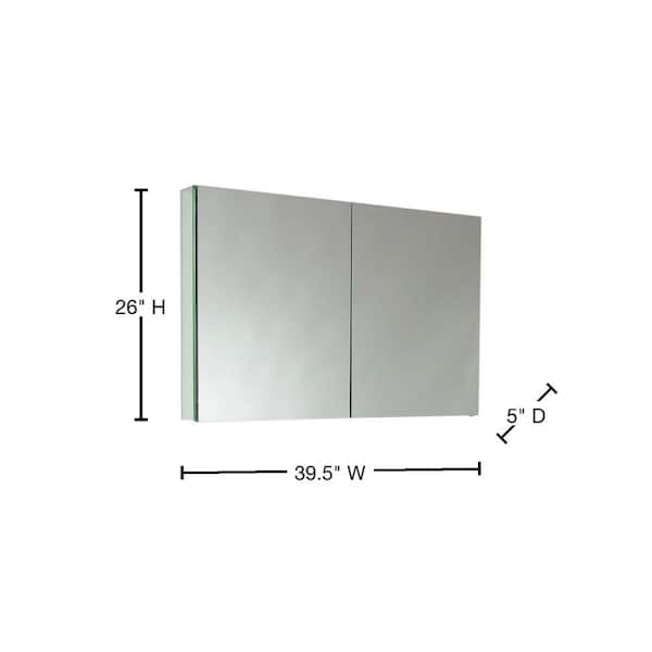 40 in. W x 26 in. H x 5 in. D Framed Recessed or Surface-Mount Bathroom Medicine Cabinet 40 in. W x 26 in. H x 5 in. D Framed Recessed or Surface-Mount Bathroom Medicine Cabinet