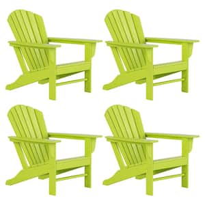 MASON Lime HDPE Plastic Outdoor Adirondack Chair (Set of 4)