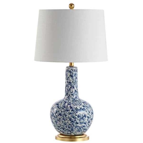 Jonathan Y Chinois 30 In Ceramic Iron, Classic White Table Lamps