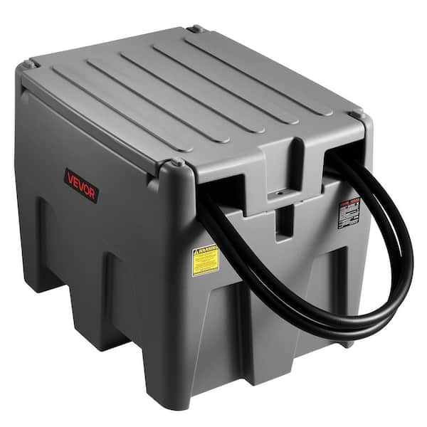 Portable Diesel Tank, 58 Gal. Capacity and 10 GPM Flow Rate, Fuel Tank with 12V Electric Transfer Pump, Grey